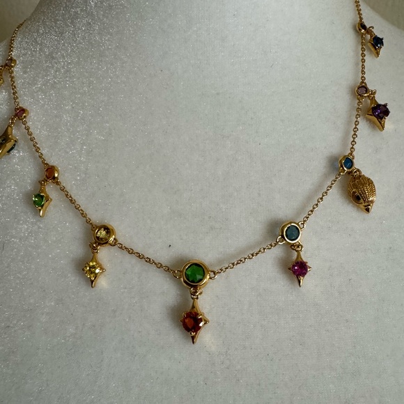 Signature Cubic Zirconia Rainbow Charm Collar Necklace - Picture 4 of 5